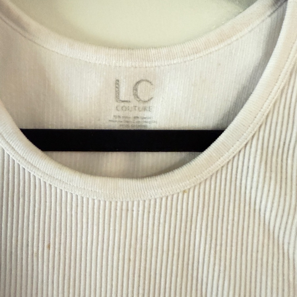 White Ribbed Tank Top